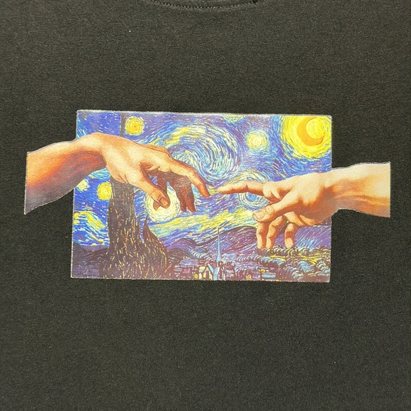 SHEIN Screen Printed Famous Paintings T Shirt. Black. XXL. NWOT - Picture 3 of 7